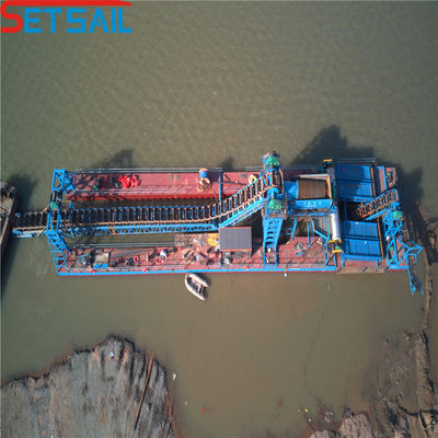 75kW-150kW 발전기 전력 체인 버킷 강 모래 금 채굴 선박 강 다이아몬드